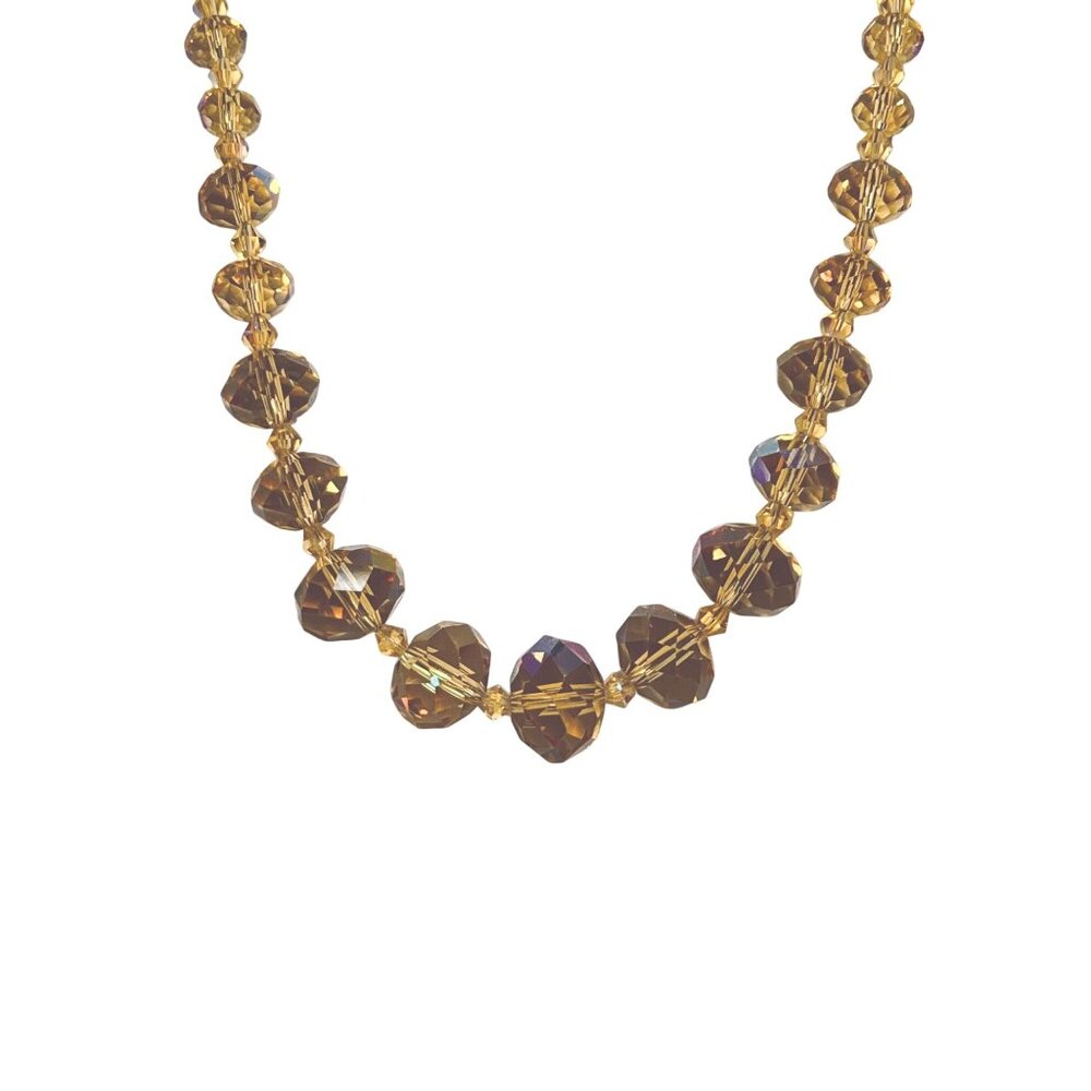 Kirks Folly Graduated Champaign Beads Choker Necklace (6282) - Picture 2 of 7